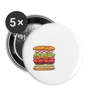 Vietnam Viet Banh Mi pain vietnamien I cadeau - Lot de 5 petits badges (25 mm) - blanc - Devant