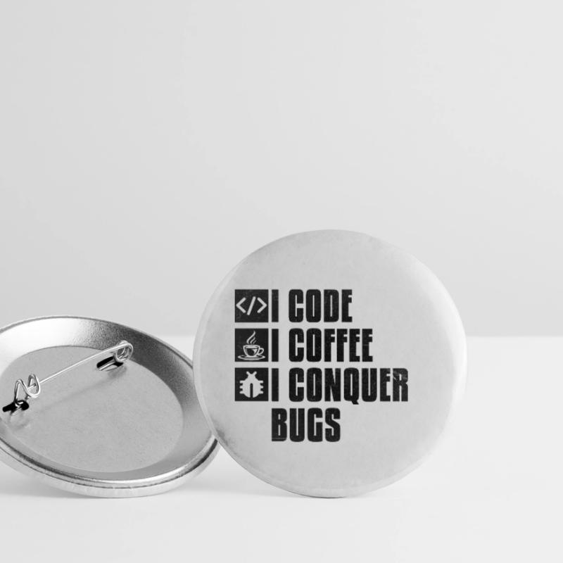 Coffee Coding Programmer Coder Developer Nerd Coff Buttons small 1''/25 mm (5-pack)