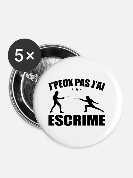 Ich kann nicht fechten - Buttons klein 25 mm (5er Pack) - Weiß