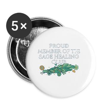 Proud Member Of The Sage Healing Club Smudge - Buttons klein 25 mm (5er Pack) - Weiß - Vorne