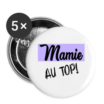 OMA. MUTTERTAG. ALLES GUTE ZUM OMA-TAG. ICH LIEBE DICH - Buttons klein 25 mm (5er Pack) - Weiß - Vorne