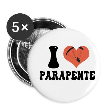 j aime parapente - Lot de 5 petits badges (25 mm) - blanc - Devant