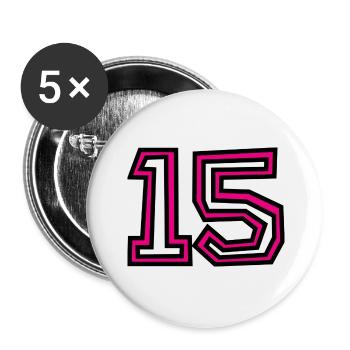 15 - Buttons klein 25 mm (5er Pack) - Weiß - Vorne