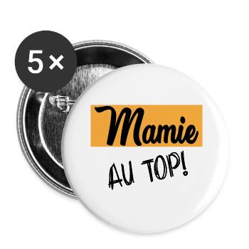 MAMIE - Lot de 5 petits badges (25 mm) - blanc - Devant