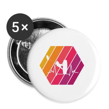Kitesurfing - Buttons small 1''/25 mm (5-pack) - white - Front