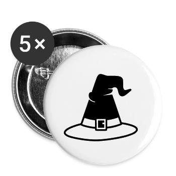 Magischer Hut - Buttons klein 25 mm (5er Pack) - Weiß - Vorne