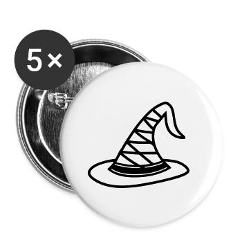 Magischer Hut - Buttons klein 25 mm (5er Pack) - Weiß - Vorne