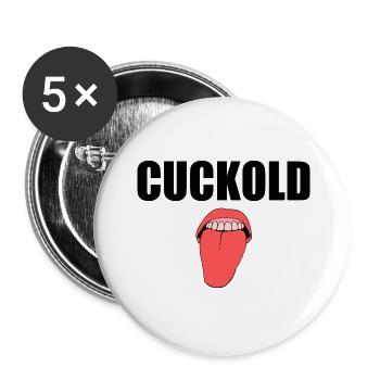 Cuckold - Buttons klein 25 mm (5er Pack) - Weiß - Vorne