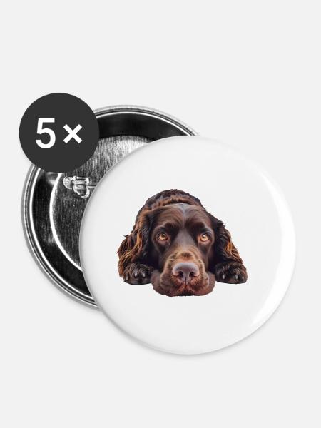 Field Spaniel - Buttons klein 25 mm (5er Pack) - Weiß