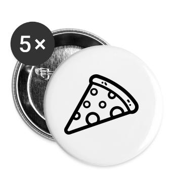 Pizza slice - Buttons small 1''/25 mm (5-pack) - white - Front