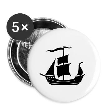 pirate ship - Buttons small 1''/25 mm (5-pack) - white - Front