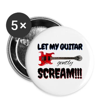 Let my guitar gently scream - Buttons small 1''/25 mm (5-pack) - white - Front