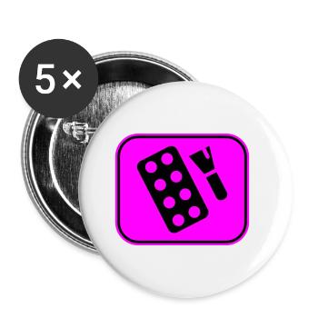 Make Up Cosmetic Icon - Buttons small 1''/25 mm (5-pack) - white - Front