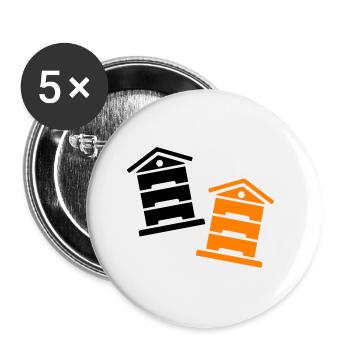 Honey Beekeeper - Buttons small 1''/25 mm (5-pack) - white - Front
