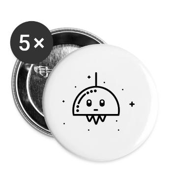 flying saucer - Buttons small 1''/25 mm (5-pack) - white - Front