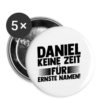 Prénom Daniel - Lot de 5 petits badges (25 mm) - blanc - Devant