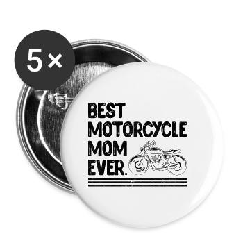 Beste Motorrad Mama aller Zeiten Motorradfahrer Biker Motorrad - Buttons klein 25 mm (5er Pack) - Weiß - Vorne
