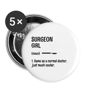 Surgeon Girl Same As A Normal Doctor Just Much Coo - Buttons small 1''/25 mm (5-pack) - white - Front