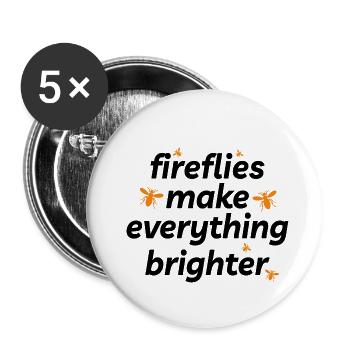 Fireflies Firefly Lightning Bug Insect Collector - Buttons small 1''/25 mm (5-pack) - white - Front