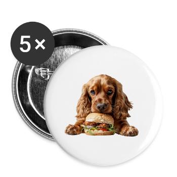 Cocker Spaniel - Lot de 5 petits badges (25 mm) - blanc - Devant