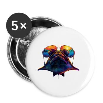 Stachelrochen - Buttons klein 25 mm (5er Pack) - Weiß - Vorne
