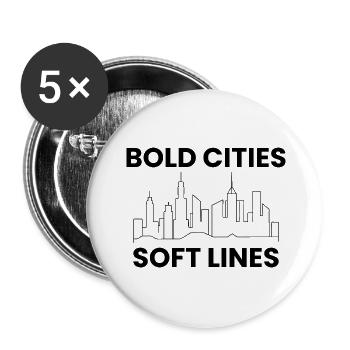 Bold Cities Soft Lines GIS Urban Planning - Buttons small 1''/25 mm (5-pack) - white - Front