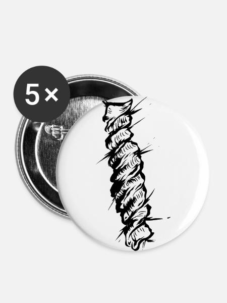 Fussili Nudel - Buttons klein 25 mm (5er Pack) - Weiß