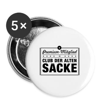 Premium-Mitglied im Club der Alten Säcke - Buttons klein 25 mm (5er Pack) - Weiß - Vorne