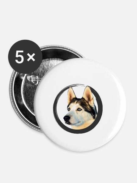 Husky - Buttons klein 25 mm (5er Pack) - Weiß