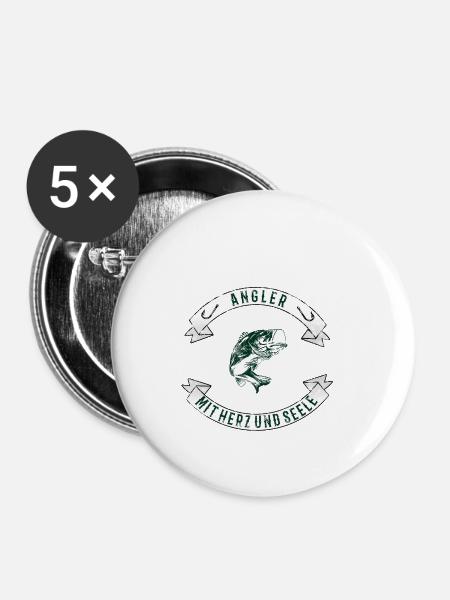 Angler - Buttons klein 25 mm (5er Pack) - Weiß