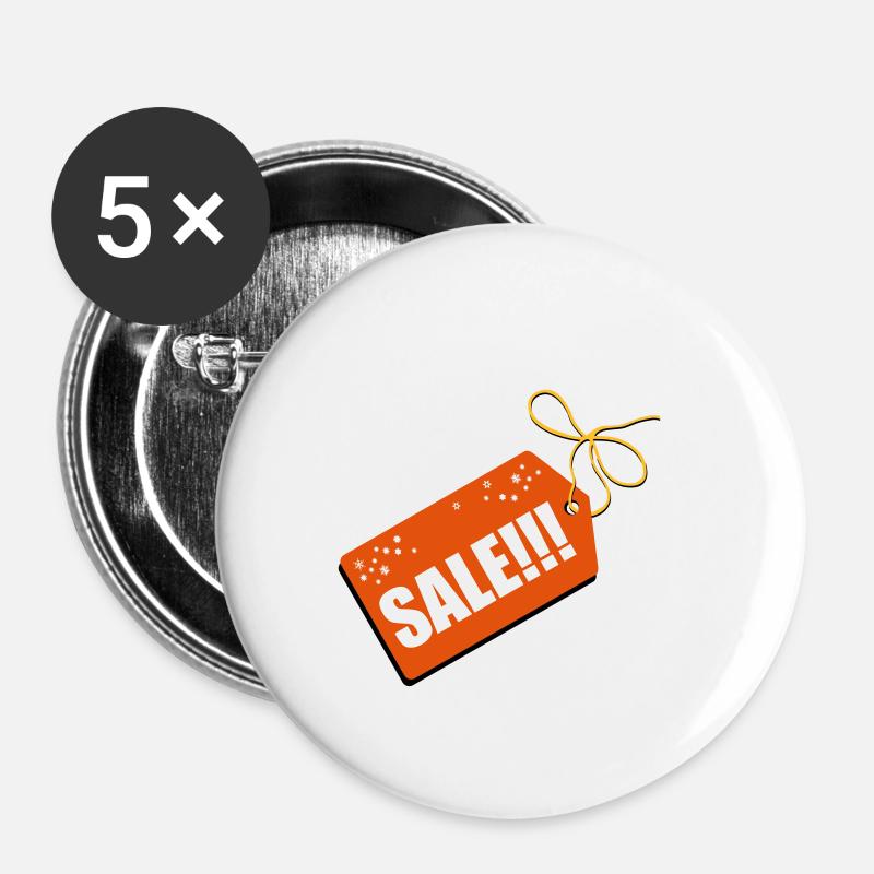 VENTE - Lot de 5 petits badges (25 mm) - blanc