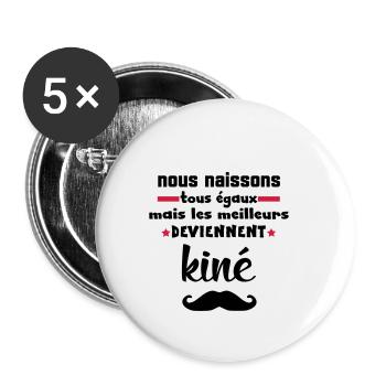 NOUS NAISSONS EGAUX - Lot de 5 petits badges (25 mm) - blanc - Devant