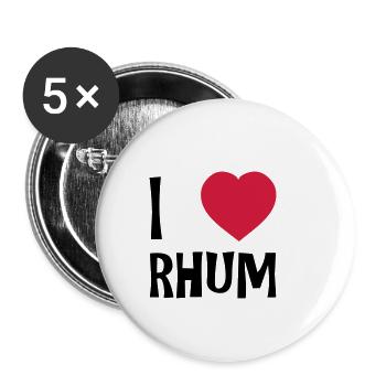 I Love Rhum - Lot de 5 petits badges (25 mm) - blanc - Devant