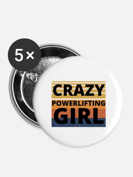 Fitness - Buttons klein 25 mm (5er Pack) - Weiß