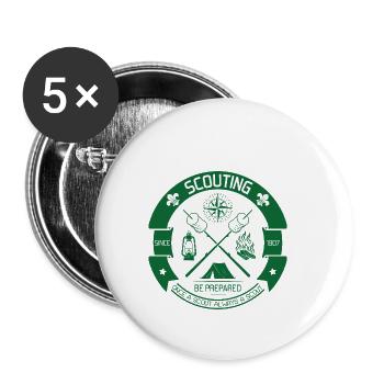 Scout / Scoutisme - Lot de 5 petits badges (25 mm) - blanc - Devant