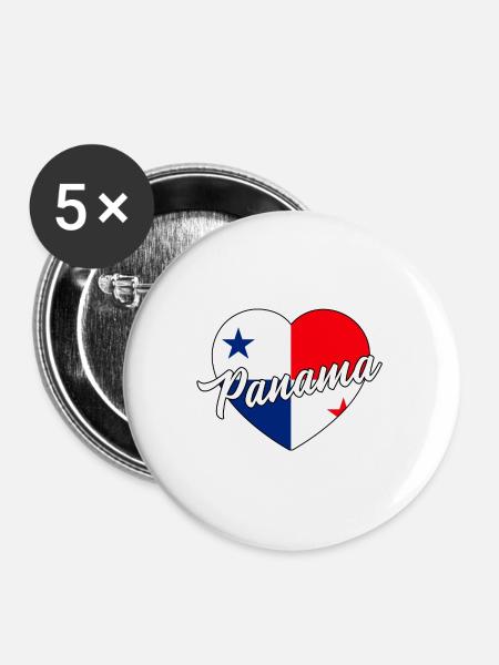 Panama - Buttons klein 25 mm (5er Pack) - Weiß