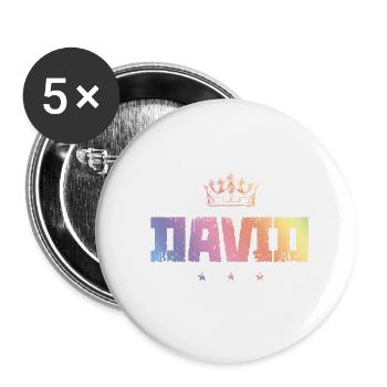 David - Lot de 5 petits badges (25 mm) - blanc - Devant