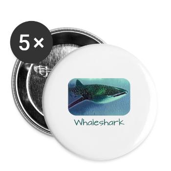 Whale Shark Walhai - Buttons klein 25 mm (5er Pack) - Weiß - Vorne