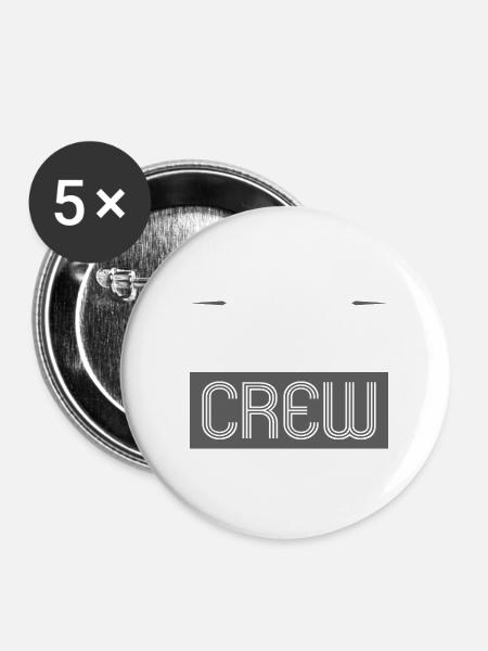 Drinking Crew - Buttons klein 25 mm (5er Pack) - Weiß