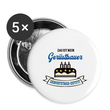 Geburtstag Gerüstbauer Gerüstbau Handwerker Geb - Buttons klein 25 mm (5er Pack) - Weiß - Vorne