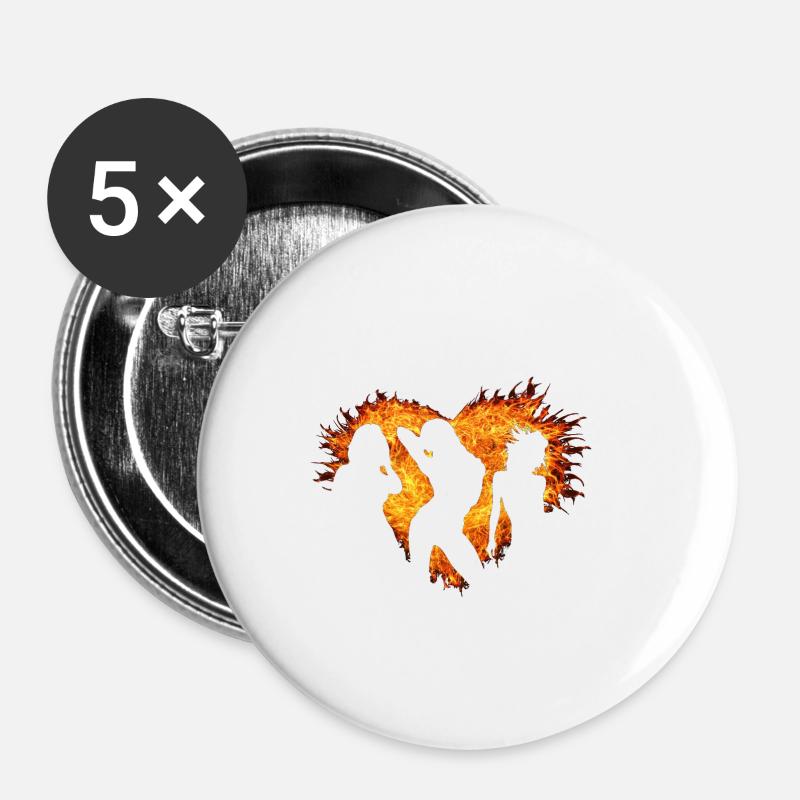 heart dance - Buttons small 1''/25 mm (5-pack) - white