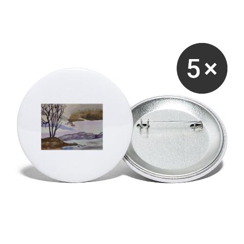 Landschaft im Winter - Buttons klein 25 mm (5er Pack)