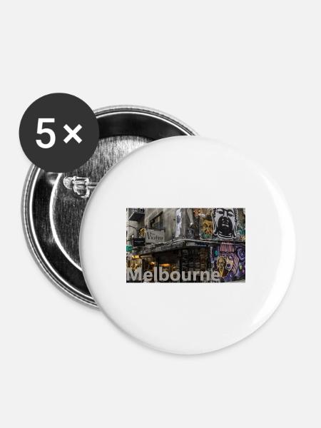 Melbourne - Buttons klein 25 mm (5er Pack) - Weiß
