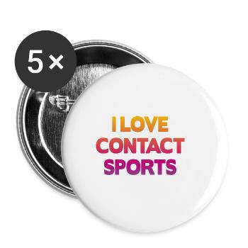I love Contact Sports Football - Buttons small 1''/25 mm (5-pack) - white - Front