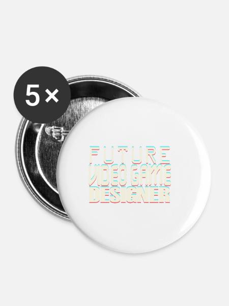 Future Video Game Designer - Buttons klein 25 mm (5er Pack) - Weiß