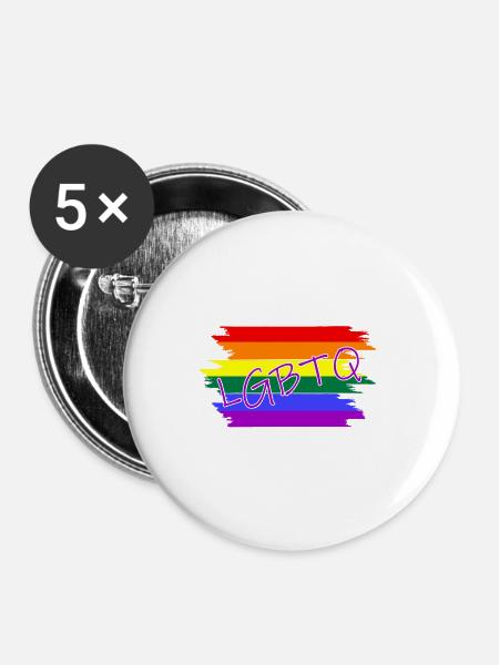 LGBTQ - Buttons klein 25 mm (5er Pack) - Weiß