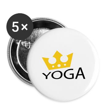 Yoga / Namaste / Lotusblume - Buttons klein 25 mm (5er Pack) - Weiß - Vorne