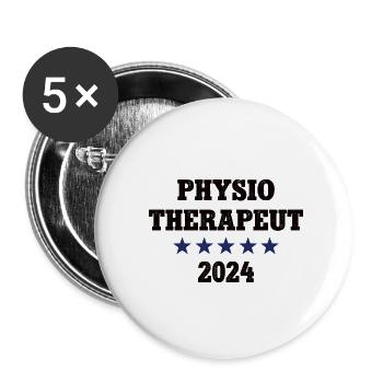 Physio Therapeut 2024 Physiotherapie Masseur Beruf - Buttons klein 25 mm (5er Pack) - Weiß - Vorne