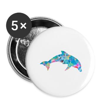 dolphin - Buttons small 1''/25 mm (5-pack) - white - Front