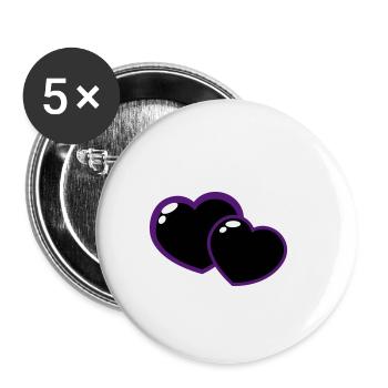 Heart - Buttons small 1''/25 mm (5-pack) - white - Front
